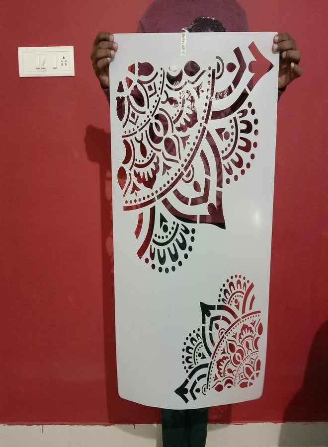 DECORZE Design In Mandala Design Wall Painting Stencils Wall Design Stencils Living Room - Image 2